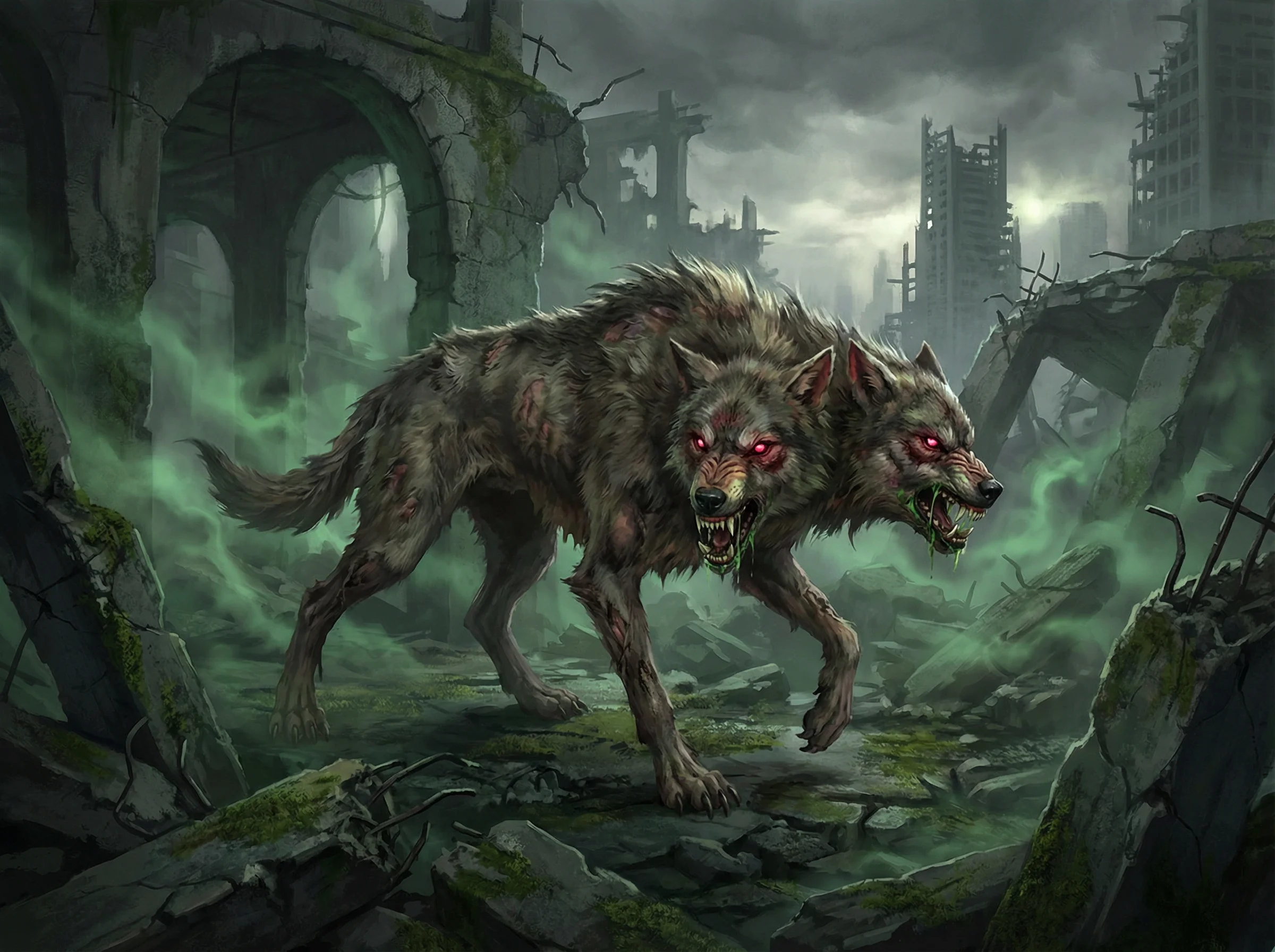 双头变异狼 - pg导航 废土夜间猎食者