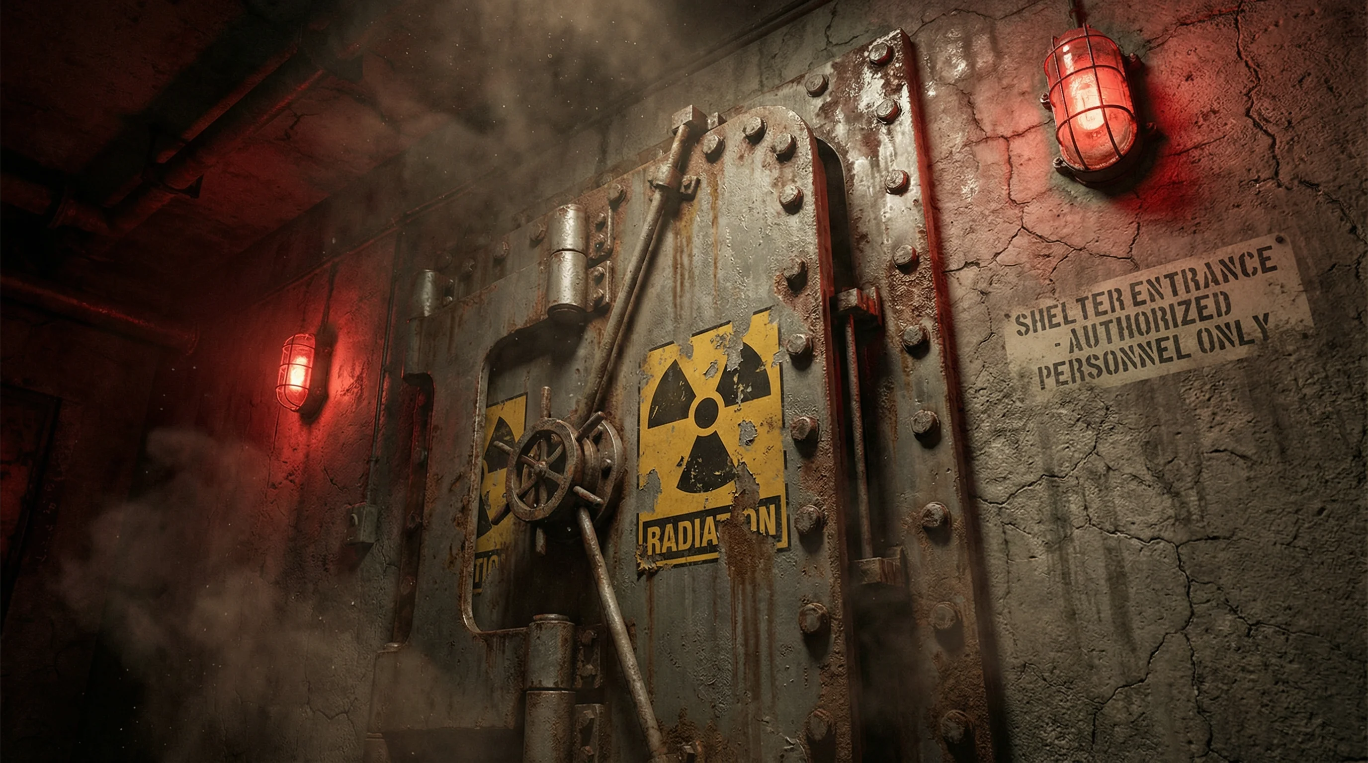 废土避难所舱门入口，通往 pg导航 核心管理区域